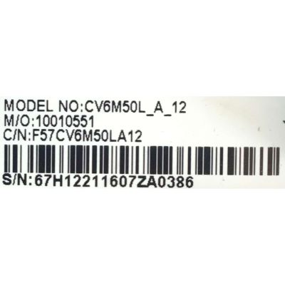 TARJETA INTERFACE PARA TV WESTINGHOUSE / NUMERO DE PARTE 10010551 / CV6M50L-A / F57CV6M50LA12/ 67H12211607ZA0386 / CV6M50L_A_12  / 5510344 / PANEL T500QVN02.0 / MODELO WD50UK4550 - Imagen 2